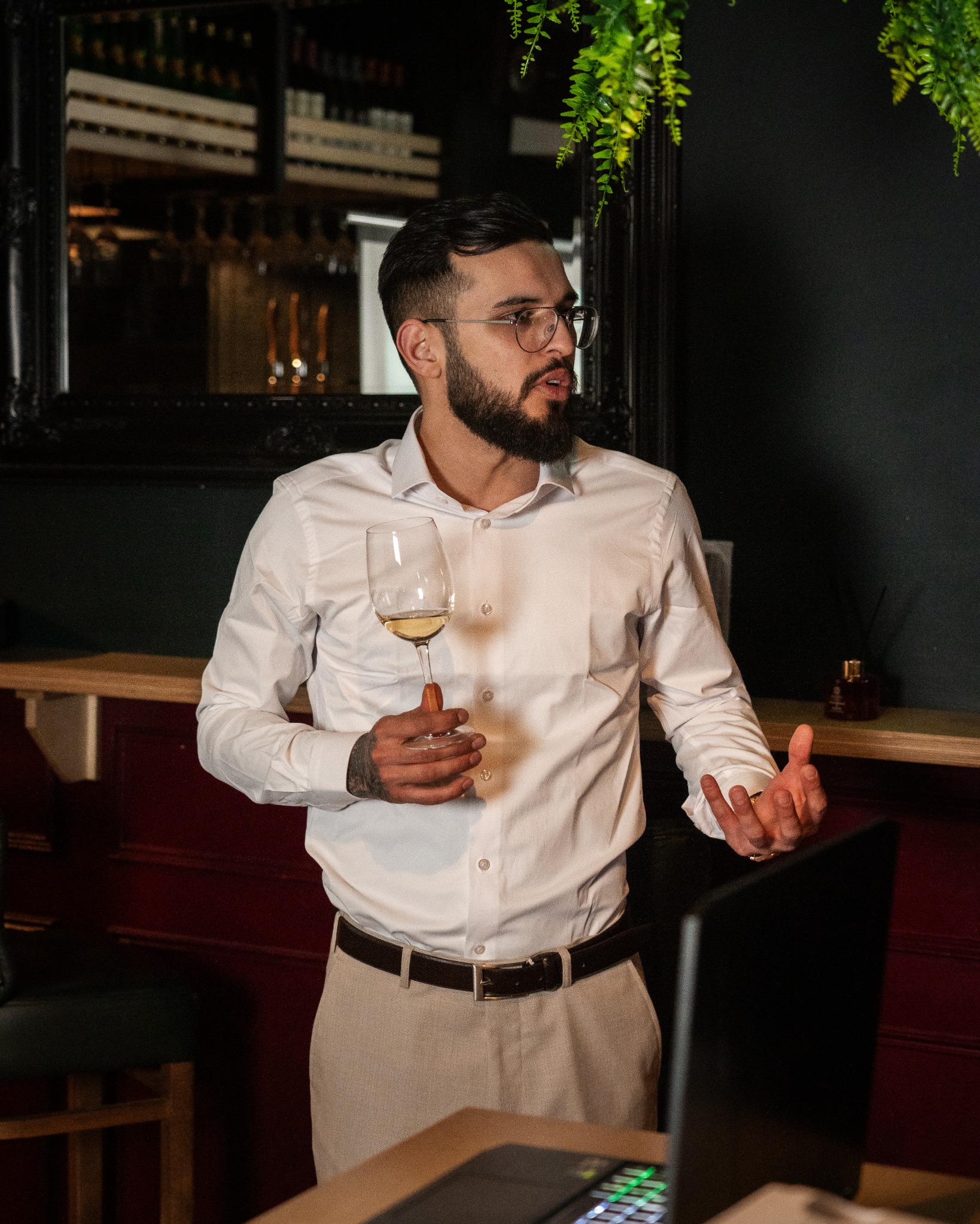Sergio guiding a private wine tasting